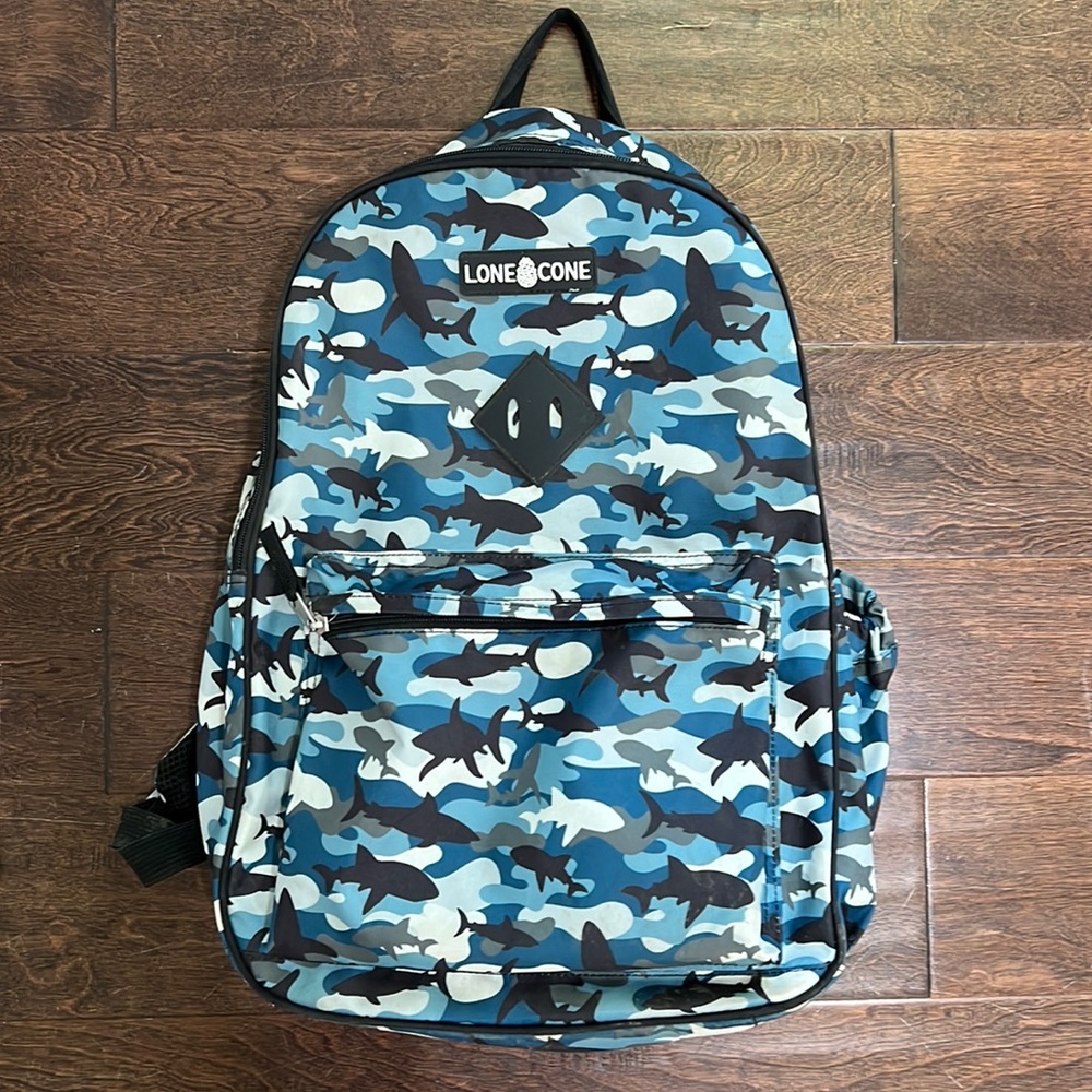 Lone Cone Shark Shadows Elementary Sized Backpack